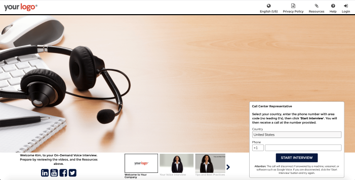 screenshot of Modern Hire